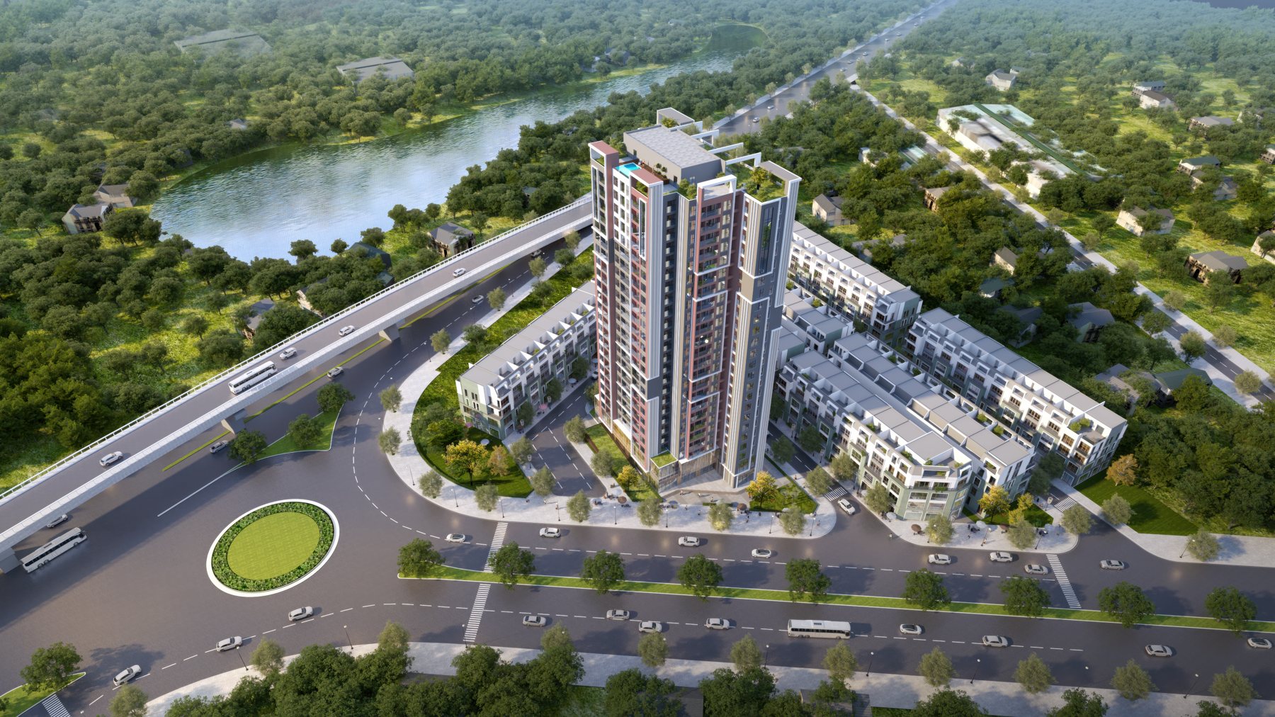 Phối cảnh tổng thể chung cư The Inter5 187 Tôn Đức Thắng, An Đồng, An Dương, Hải Phòng
